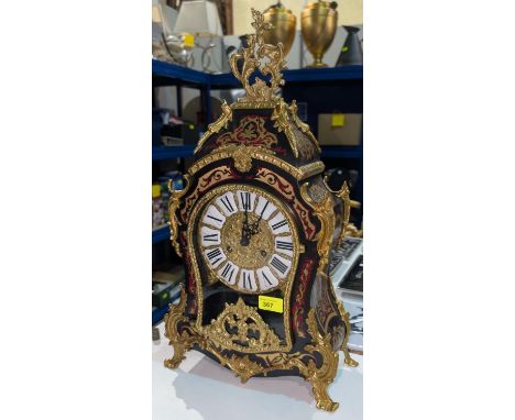An Italian boulle work mantel clock in the French manner.