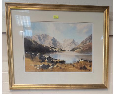 Vivienne Pooley "Llyn Ogwen with Y. Garn and Foel Goch", water colour with signature, 36 x 54 cm, framed and glazed + a simil