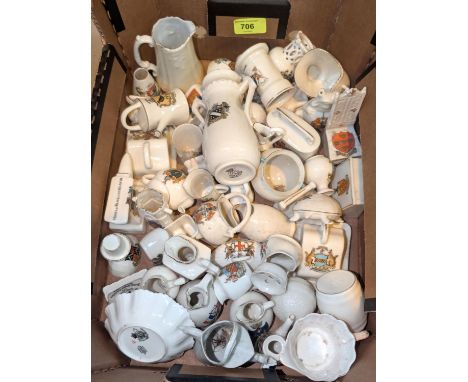 A collection of various Goss crested ware porcelain.