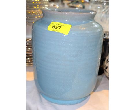 Royal Lancastrian vase signed Edward Terence Radford, sage green glaze, ribbed form No 198, ht. 19cm.