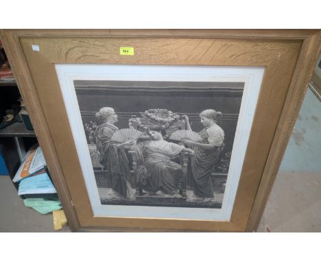After De Blaas, late 19th century French monochrome print of a woman posing, another similar of men and musicians in boat and
