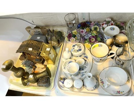 A Royal Albert "Belinda" part dinner and tea service, approx. 36pcs; a selection of encrusted china, trinketware, clocks, mus