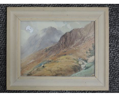 Three watercolours, H R Wilkinson, Lakeland landscapes, fell sheep, vista, and river, each signed, 18 x 24cm, 19 x 25cm, and 