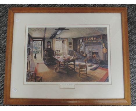 A Ltd Ed print, after Stephen Darbishire, Tea Time at Hill Top, signed and num 1/1000, 32 x 45cm, plus frame and glazed