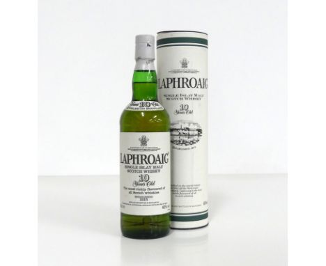 1 70-cl bt Laphroaig 10YO Islay Single Malt Scotch Whisky 40% original tube