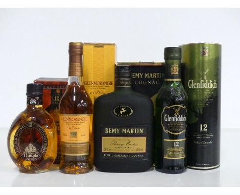 1 37.5-cl bt Dimple 12YO Fine Old Original Deluxe Scotch Whisky 43% oc 1 35-cl bt Glenmorangie 10YO The Original Highland Sin