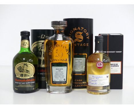 1 70-cl Bunnahabhain Single Islay Malt Scotch Whisky 40% original tube 1 70-cl bt Signatory Vintage Cask Strength Collection 