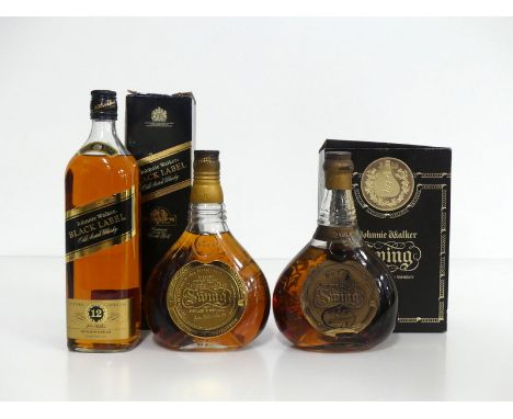 1 litre bt Johnnie Walker Black Label 12YO Extra Special Old Scotch Whisky 40% oc 1 75-cl bt Johnnie Walker Swing Blended Sco