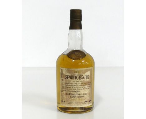 1 75-cl bt Springbank 30YO Campbeltown Malt Scotch Whisky 46% Parchment Label, Dumpy style bottle,  vsl ullaged (us)