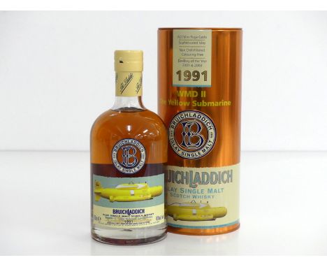 1 70-cl bt Bruichladdich 1991 14YO WMDII - The Yellow Submarine, Islay Single Malt Scotch Whisky 46% original tin