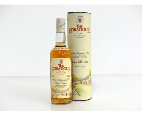1 70-cl bt The Edradour 10YO Single Highland Malt Scotch Whisky 40% original tube