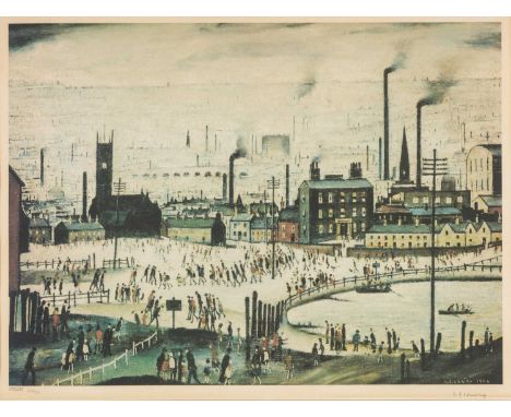 ‡ LAURENCE STEPHEN LOWRY RBA RA (English 1887-1976) limited edition (29/500) offset lithograph - entitled, 'An Industrial Tow