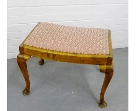 A mahogany framed dressing stool with upholstered top, 45 x 64cm