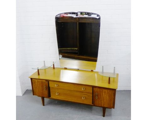 A retro teak dressing table, 150 x 134cm