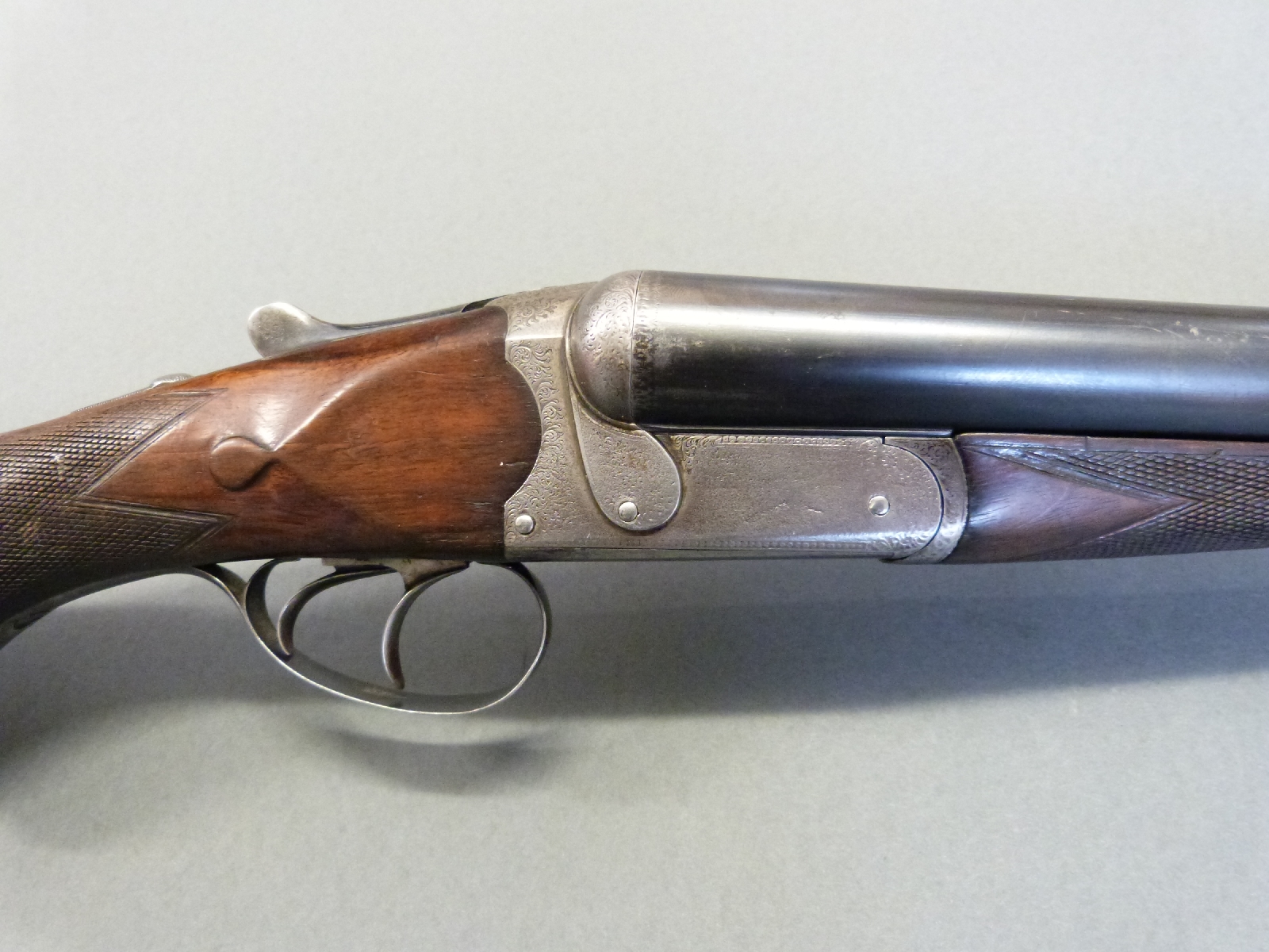 Lincoln Jeffries 12 bore side by side shotgun with ornate engraving to ...