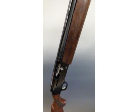 Mossberg model 9200 semi-automatic shotgun with chequered grip and forend, engraved lock, vented top rib ball sight and 28 in
