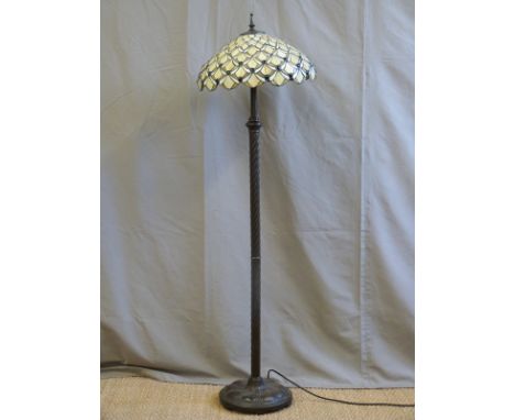 A reproduction Tiffany floor light, height 157cm