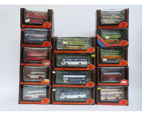 Fourteen Exclusive First Edition (EFE) diecast model buses and coaches, all in original boxes