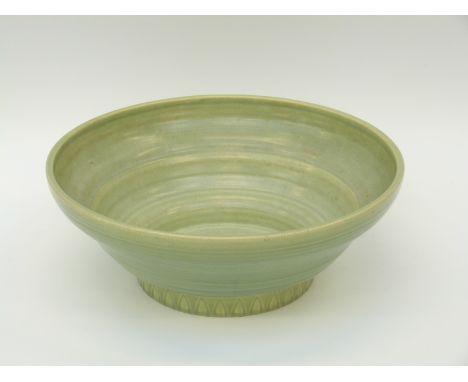 Susie Cooper pedestal pottery bowl, 30cm diameter