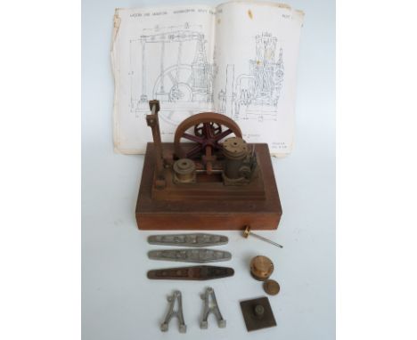 A part-built Easton & Anderson Grasshopper live steam beam engine with drainings