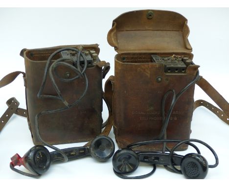 A pair of U.S Army Signal Corps telephones 