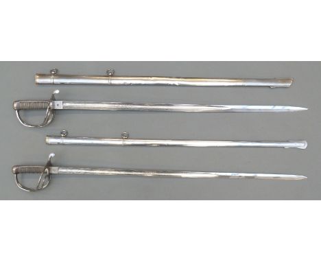 A pair of British 1821 Light Cavalry officer's swords by Wilkinson, Undress and Levee examples for the 10th Hussars, both wit