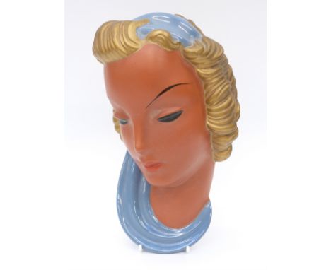 A Goldscheider West Germany wall plaque / bust, 30cm tall