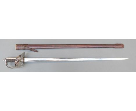 British Infantry officer's 1895 pattern sword, the three quarter basket hilt with George VI cypher, Army & Navy maker's mark 