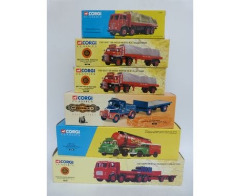 Six Corgi Classics diecast model lorries including Whisky Collection, British Road Services, Shell/BP etc, all in original bo