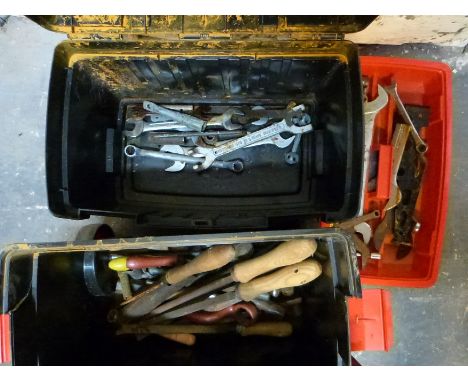 A wheeled tool chest and contents