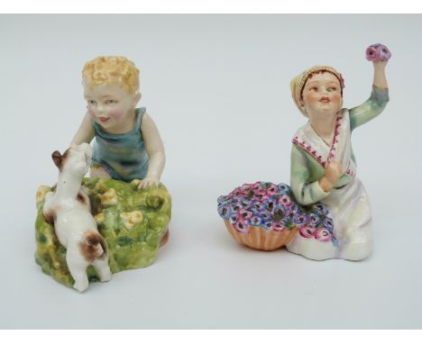Two Royal Worcester child figures by Freda Doughty, Italy 3037 and Two Babies 3150