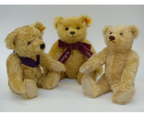 Three Steiff Teddy Bears, all with blonde mohair, one Taurus (26cm)
