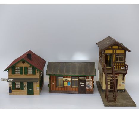 Seven various G scale garden railway buildings