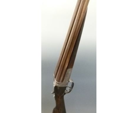 Westley Richards 12 bore side by side ejector shotgun with single dolls head locking mechanism, named and engraved locks, eng