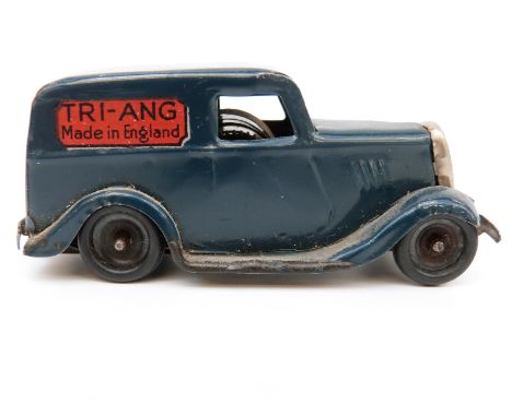 Tri-ang Minic clockwork tinplate Tri-ang Transport Ford Light Van with blue body, red transfers and key