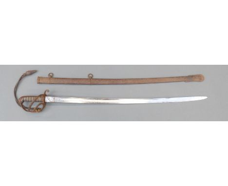 Victorian British 1821 Light Cavalry sword, marked Harman & Co Calcutta to blade, shagreen and wire handle with sword knot an