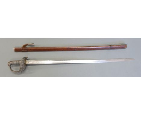 Victorian British 1821 pattern Heavy Cavalry officer's sword, maker's mark for Wilkinson stamped 4634 and initials WP below a