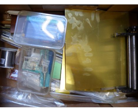 A quantity of model making or model engineering tools etc, including rolls, taps and dies, metal, plastic etc 