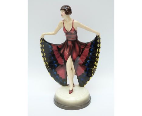 Goldscheider figurine Butterfly Girl with printed and impressed marks 5715 349 and 8 to base, signed Lorenzl,larger variation