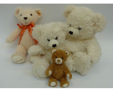 Four Steiff Teddy Bears comprising 2015 Cozy Bear and three others