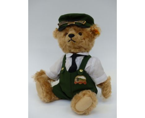 Steiff Teddy Bear Flying Scotsman with beige mohair, hat, badge & suit, 28cm 