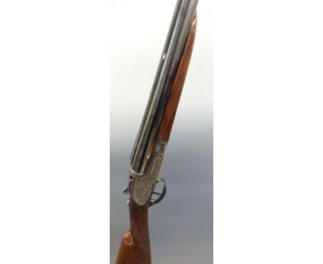 Victor Sarasquetta 12 bore side by side ejector shotgun with named and engraved sidelock plates, engraved top plate, top leve