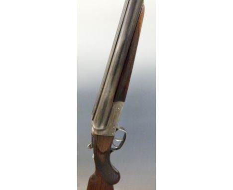 Henry Atkin 12 bore side by side shotgun with engraved lock, top plate, top lever, underside and trigger guard, vacant inlaid