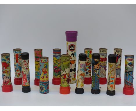 Fifteen novelty film and TV related kaleidoscopes including Mickey Mouse, Noddy, Rupert, Thomas The Tank, Postman Pat, Magic 