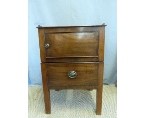 A George III mahogany tray top commode