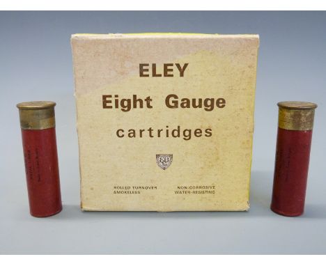 Seventeen Eley 8 gauge 80mm 57gm shotgun cartridges, in original box.  PLEASE NOTE THAT A VALID RELEVANT FIREARMS/SHOTGUN CER