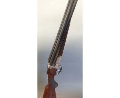 Lincoln Jeffries 12 bore side by side shotgun with ornate engraving to the shaped locks, top plate, top lever, underside and 