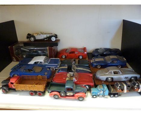 Fourteen Franklin Mint, Road Legends and similar large scale diecast model vehicles, one in original box 