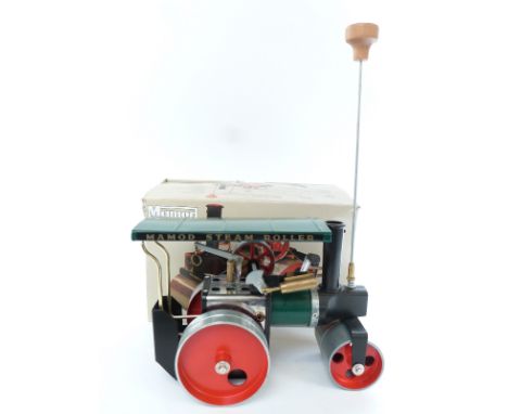 Mamod SR1A live steam roller with half length canopy, in original box