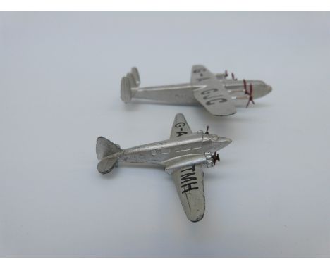 Dinky Toys Avro York Air Liner 704 in original box together with a Dinky Toys Light Transport Aeroplane. 